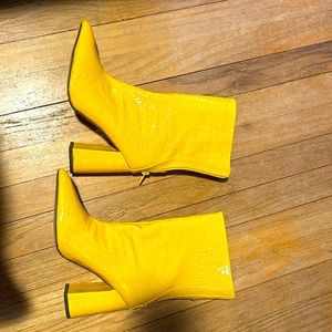 Fun Yellow Ankle Boots